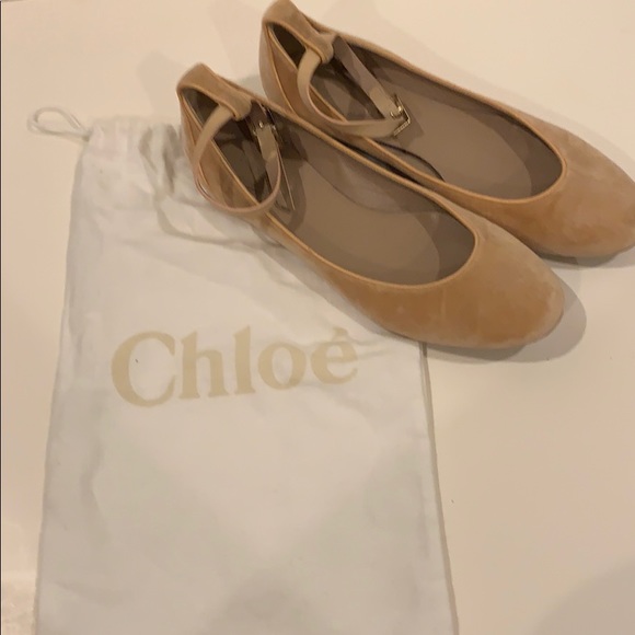 Chloe Shoes - Chloe velvet/ kid skin detail flats